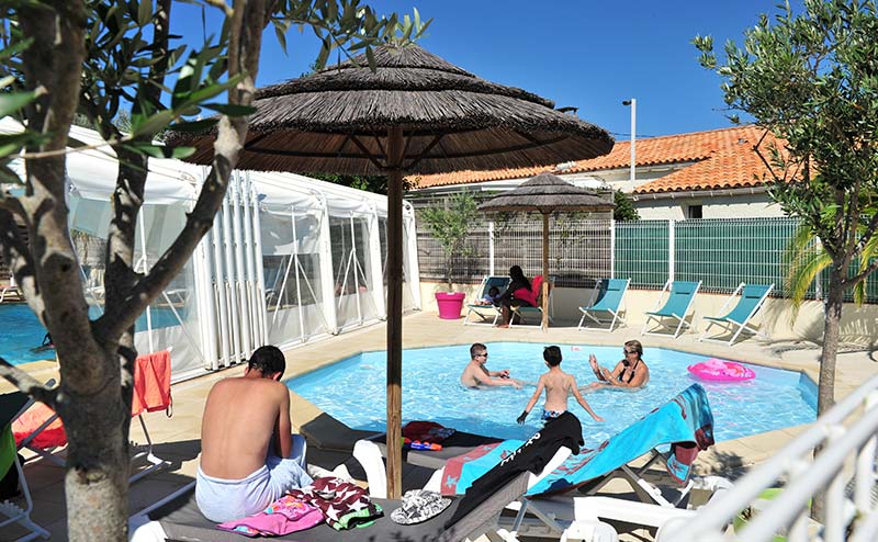 Paddling pool for children in the aquatic area of the campsite in Oléron