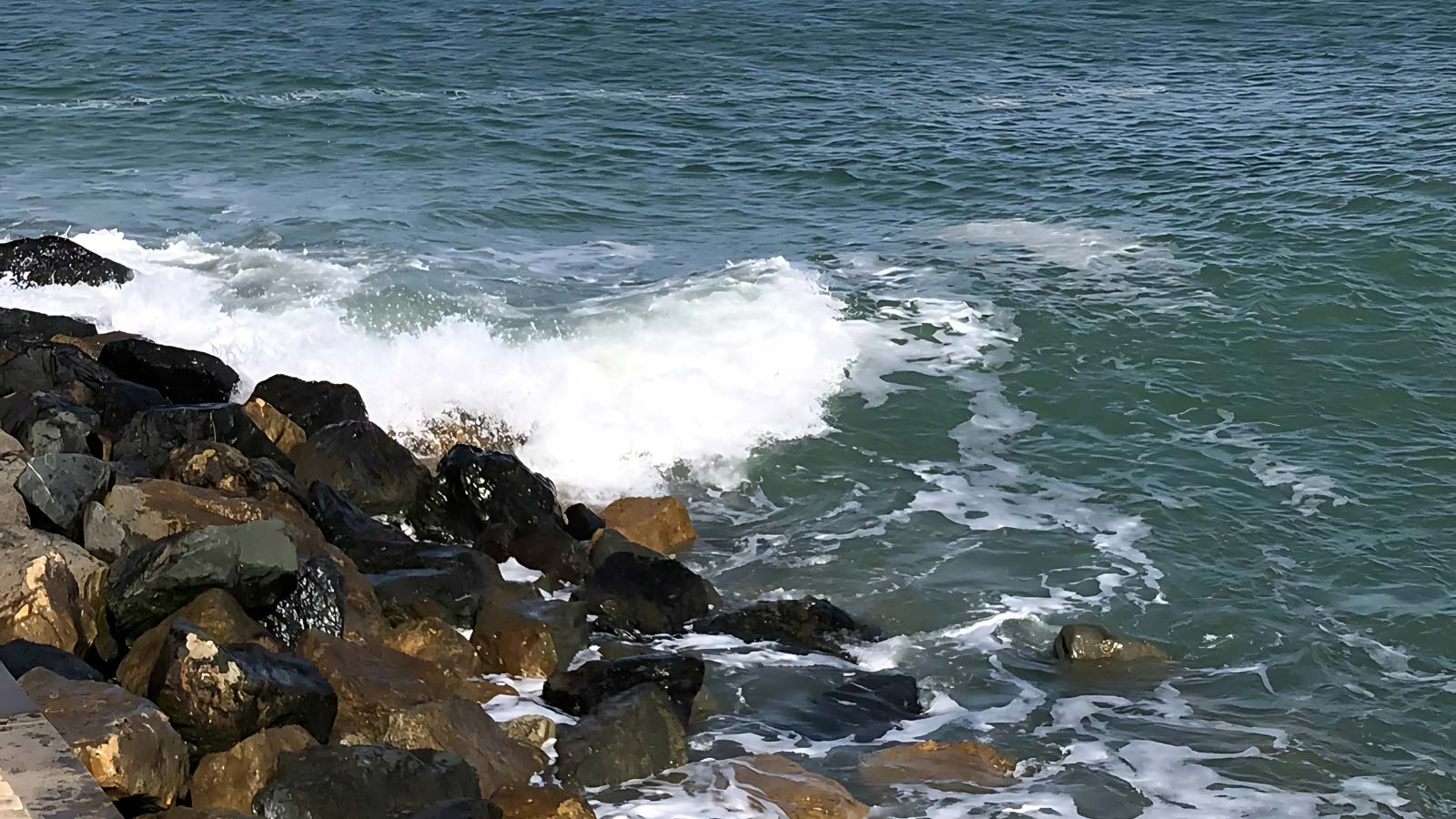 Bather in the Atlantic Ocean on a beach in Oléron