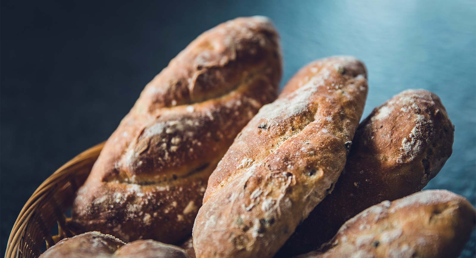 Loaves of fresh bread available at the campsite in Oléron